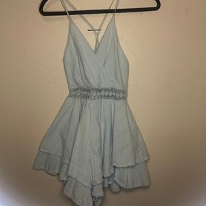 Blue ruffle romper